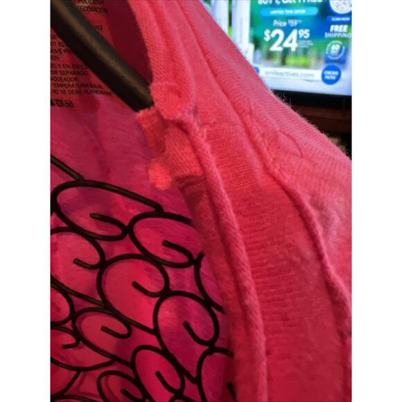 NWT Joe Boxer Size Large Pink Long Sleeve Scoop Neck Cotton Sleep Shirt *flaw* - Picture 4 of 5